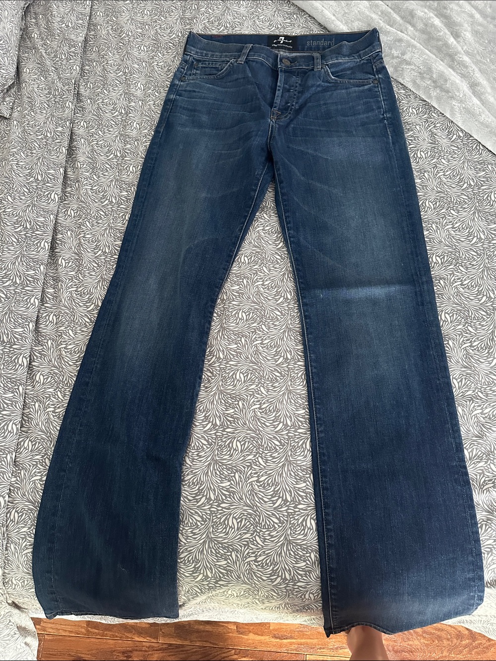 7 For All Mankind Men's Dark Blue Bootcut Jeans
